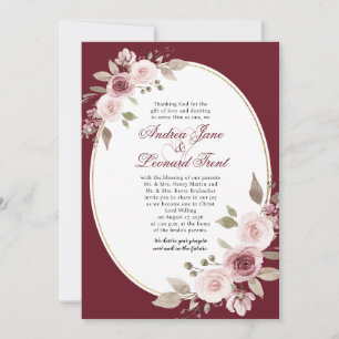 Invitation Mariage Floral Élégant à l'Aquarelle en Bourgogne