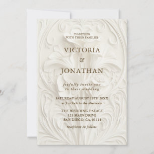 Invitation Mariage Floral Élégant Art Nouveau