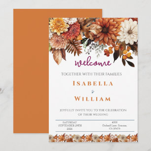 Invitation Mariage Floral Élégant Bleu Nuit