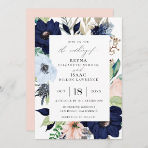 Invitation Mariage floral élégant de cadre