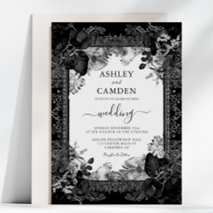 Invitation Mariage Floral Élégant Gothique Victorien