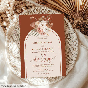 Invitation Mariage floral en cuivre de Boho rustique