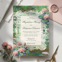 Mariage Floral en Dentelle Rose Pâle de Monet Vint