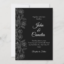 Mariage Floral en Noir et Blanc en Ligne