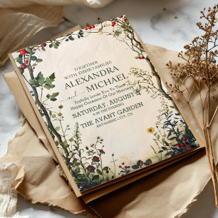 Invitation Mariage Floral en Terracotta