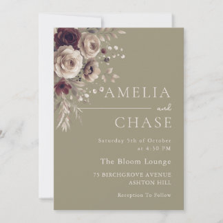 Invitation Mariage floral en terre cuite
