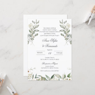 Invitation Mariage Floral Espagnol