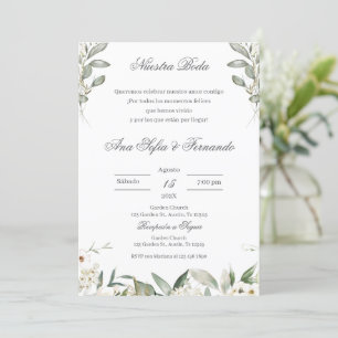 Invitation Mariage Floral Espagnol