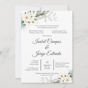 Invitation Mariage Floral espagnol