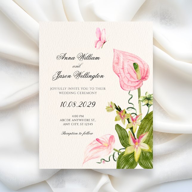 Invitation Mariage floral esthétique en fleurs (Créateur téléchargé)