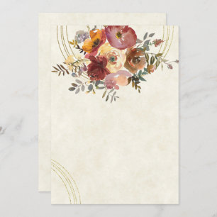 Invitation Mariage floral et blanc or d'automne