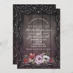 Invitation Mariage floral et floral de la grange géante