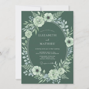 Invitation Mariage Floral Éthéré Élégant de Sage