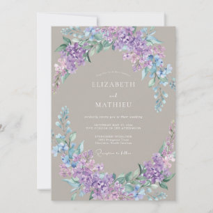 Invitation Mariage Floral Éthéré Lavande Pâle