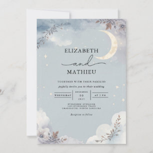 Invitation Mariage floral Ethereal Moonlit