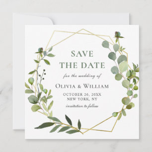 Invitation Mariage floral Eucalyptus moderne ENREGISTRER LA D