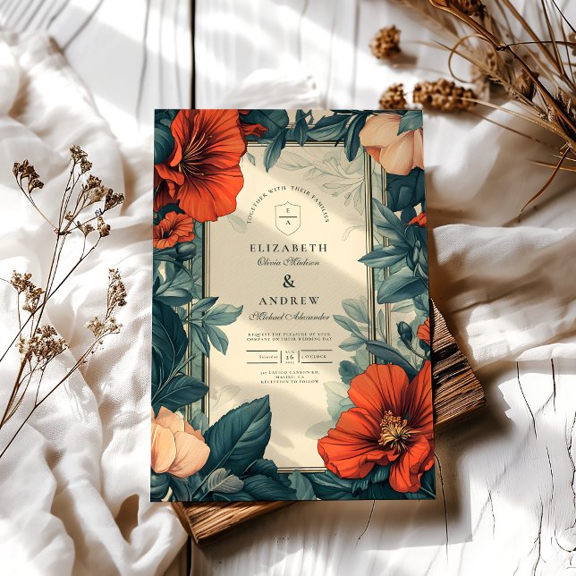 Invitation Mariage Floral européen Art Nouveau (Créateur téléchargé)