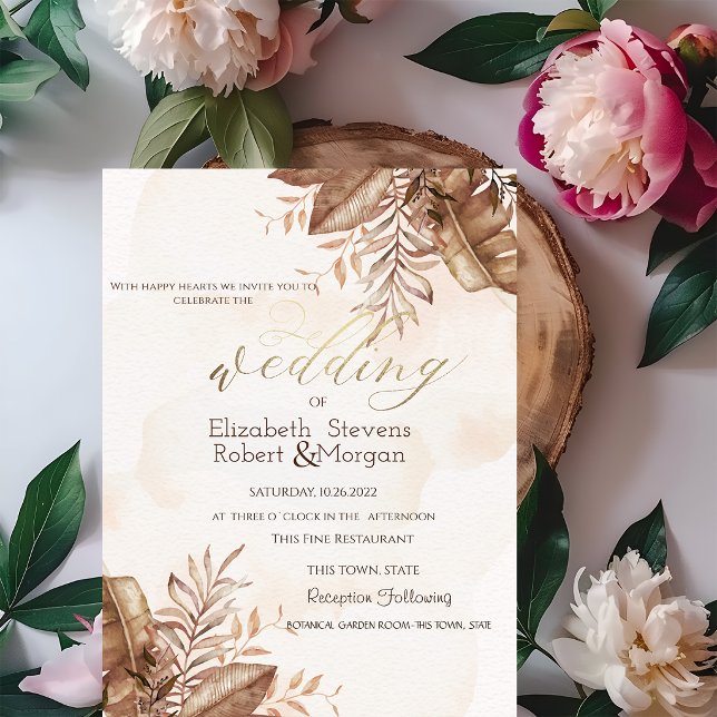 Invitation Mariage Floral Exotique d'Automne (Créateur téléchargé)