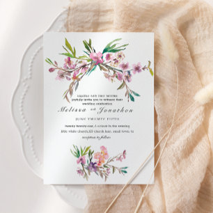 Invitation Mariage Floral Fleur de Cerisier Rose