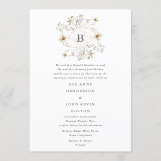 Invitation Mariage floral Fleur sauvage élégant de printemps