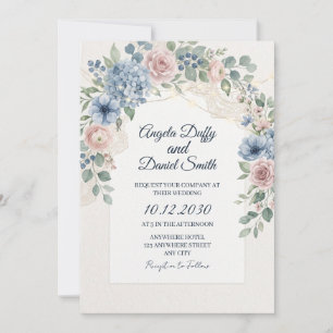 Invitation Mariage Floral Fleur Sauvage Pastel