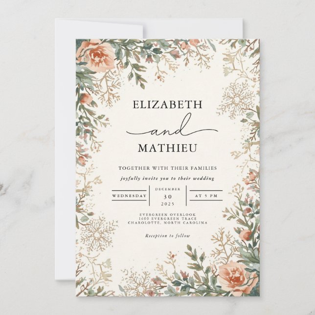 Invitation Mariage floral flou (Devant)
