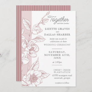 Invitation Mariage floral flush de fleurs de Magnolia méridio