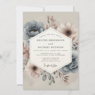 Invitation Mariage Floral Foncé et Brumeux