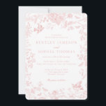 Invitation Mariage floral français Toile De Jouy rose<br><div class="desc">Cette collection de décorations pour fête à la chinoiserie rose présente des motifs floraux délicats de style toile pour une élégance intemporelle. Chaque pièce de cette collection met en valeur des dessins complexes dans des nuances de rose, évoquant un sentiment de sophistication et d'élégance. ★ Laissez-moi vous aider à planifier...</div>