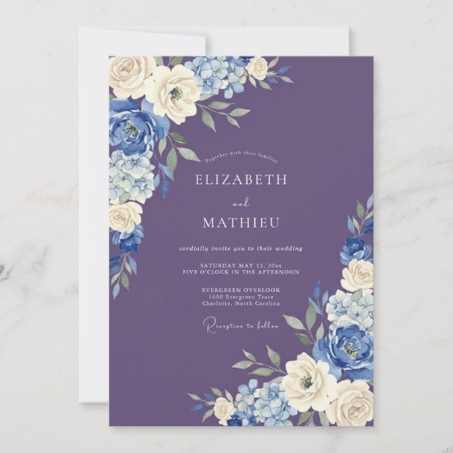Invitation Mariage Floral Fruité Élégant (Devant)
