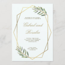 Mariage floral géométrique bordé de blanc et d'or