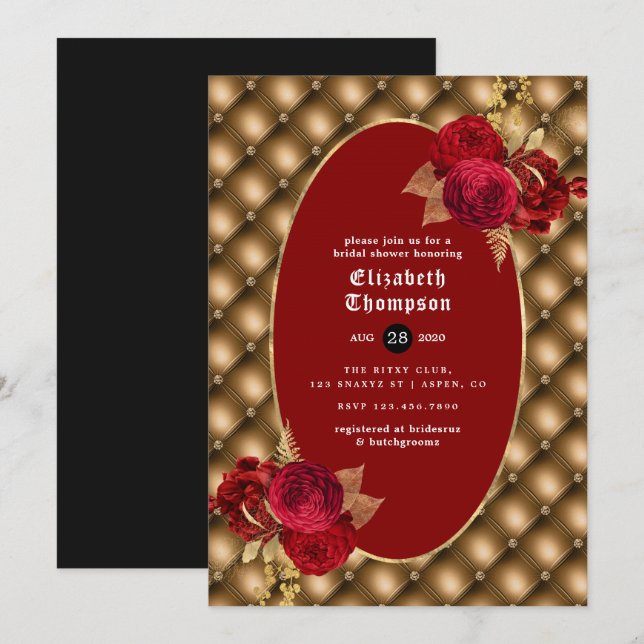 Invitation Mariage Floral Gothique (Devant / Derrière)