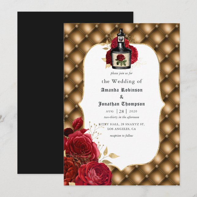 Invitation Mariage Floral Gothique (Devant / Derrière)