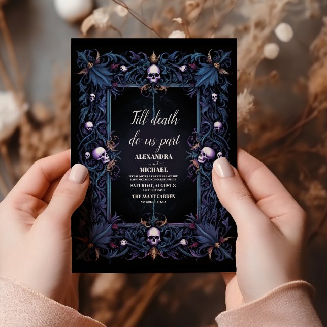 Invitation Mariage Floral Gothique Halloween (Créateur téléchargé)