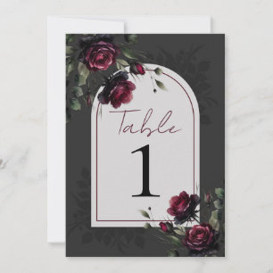 Invitation Mariage floral gris ombré aux roses rouges de Bord