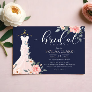 Invitation Mariage floral habit Marine nuptiale douche Invita