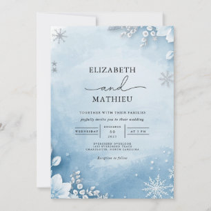 Invitation Mariage floral hivernal gelé