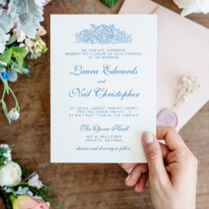 Invitation Mariage Floral Hydrangea Dusty bleu moderne