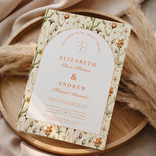 Invitation Mariage Floral Jardin Rétro (Créateur téléchargé)