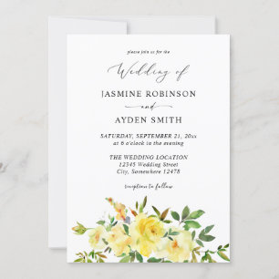 Invitation Mariage floral jaune