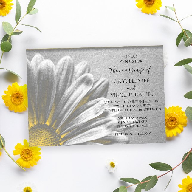 Invitation Mariage Floral Jaune (Créateur téléchargé)
