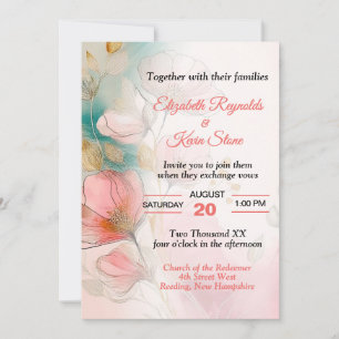 Invitation Mariage floral joli