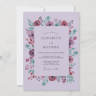 Invitation Mariage Floral Lavande