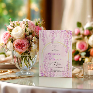 Invitation Mariage Floral Lavande Douce Élégant