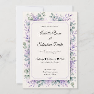 Invitation Mariage Floral Lavande Éthéré