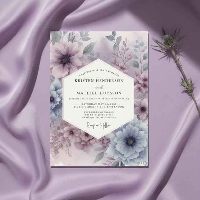 Invitation Mariage Floral Lavande Humeur (Créateur téléchargé)