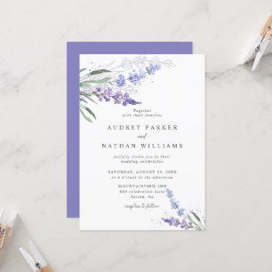 Invitation Mariage Floral Lavande Romantique avec Détails