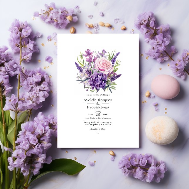 Invitation Mariage floral Lilac et Lavender (Créateur téléchargé)