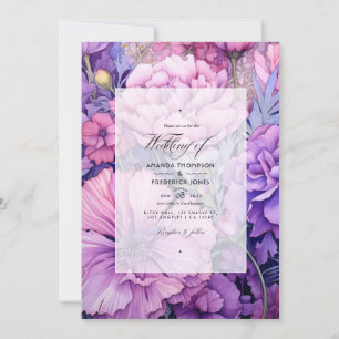 Invitation Mariage Floral Lilas et Lavande