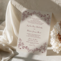 Mariage Floral Line Art Rustique Vintage Vin